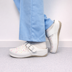 Alternatief beeld van Medische klomp - Melisa Print Bloemen Wit