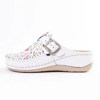 Medical clog - Melisa Print Flowers White